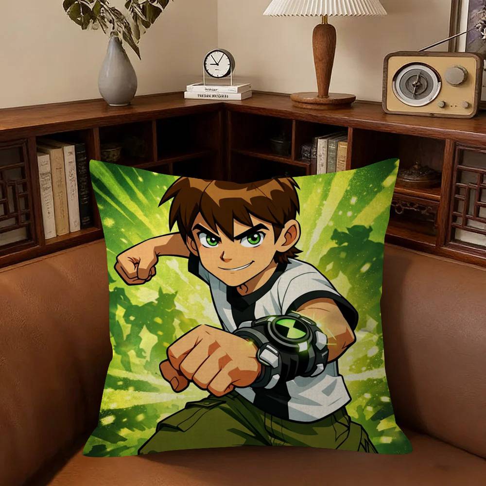 American C-Cartoon B-Ben 10 Cute Cushion Cover Inches Farmhouse Decor Home Throw Pillow Covers For Couch Decorations