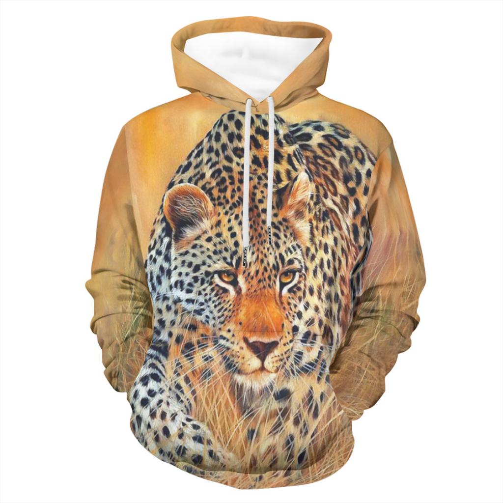 Vintage Tiger Men's Hoodie 3d Print Tops Fashion Animal Tiger Graphics Long Sleeve Hoodie Men Oversized Streetwear Tops Tees
