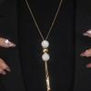 Autumn And Winter Sweater Chain Necklace High-End Pendant Women'S Simple Lucky Ball Versatile Clothing Pendant Accessories