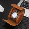 Oval Faux Leather Watch Case with Detachable Velvet Pad- Personalized Men's Watch Travel Storage Box, Perfect Gift