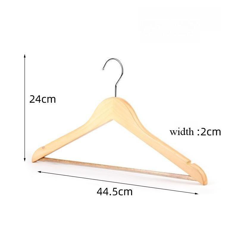 1pc Wooden Hangers Solid Wood Coat Hanger Heavy Duty, Smooth Finish High-Grade Wooden Clothes Hanger with Non Slip Pant Bar, 360° Swivel Hook