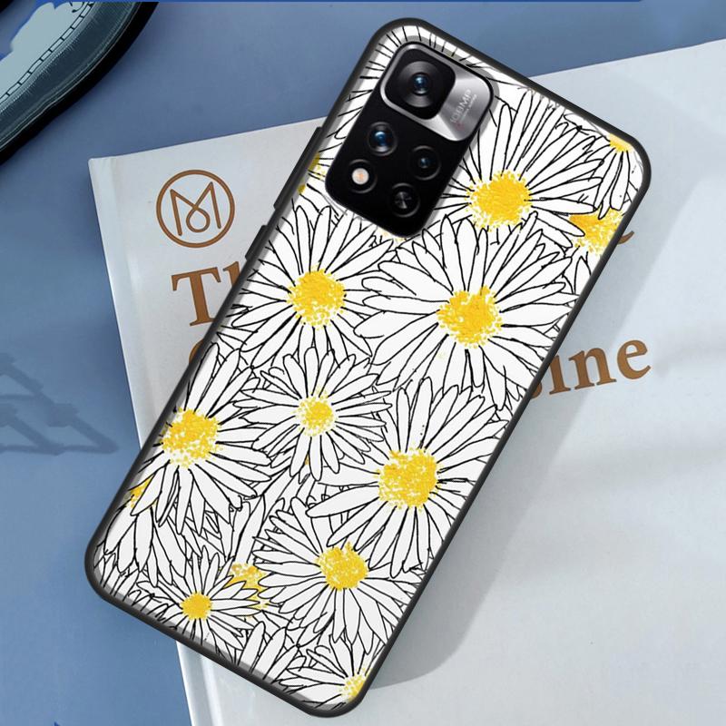 Cute Daisy Flower Case For Xiaomi Redmi 13C 10C 12C 14C Redmi Note 14 13 Pro 12 11 9 10 9S 10S 11S 12S Cover