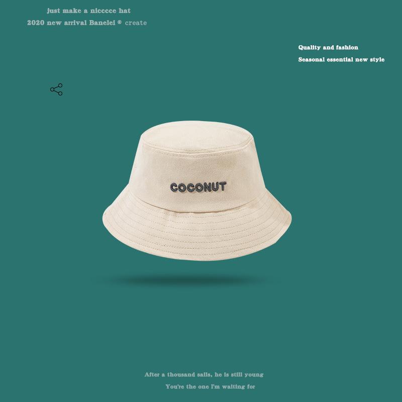 

Панама Tide с надписью, женская, весенне-летняя, солнцезащитная, с широкими полями, шляпа-ведро, студенческая парная шляпа от солнца adjustable PL-coconut bucket hat