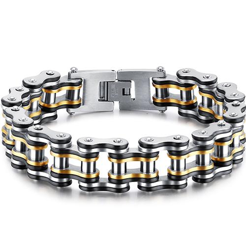 

Bike Motorcycle Chain Man Bracelet for Men Bikers Jewellery 21.5CM