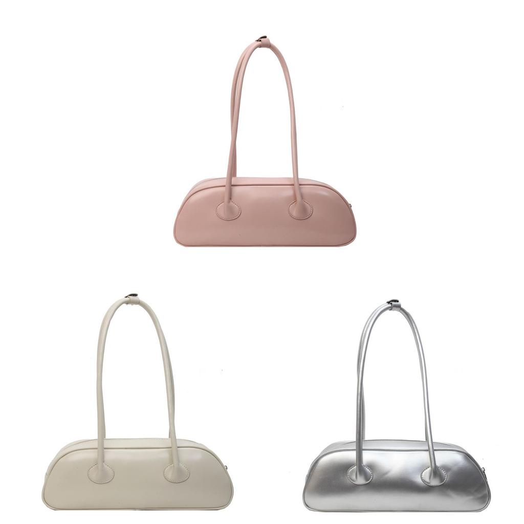 Minimalist Pu French Bag With Zipper Closure And Interior Pockets For Women