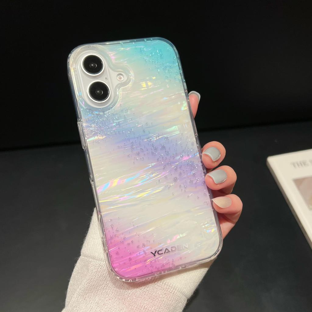 Anwendbar auf Apple 16proMax Flash Powder Sternenhimmel Handyhülle Regenbogen IPhone 15 Farbverlauf Damen Sturzsichere 14 Schutzhülle
