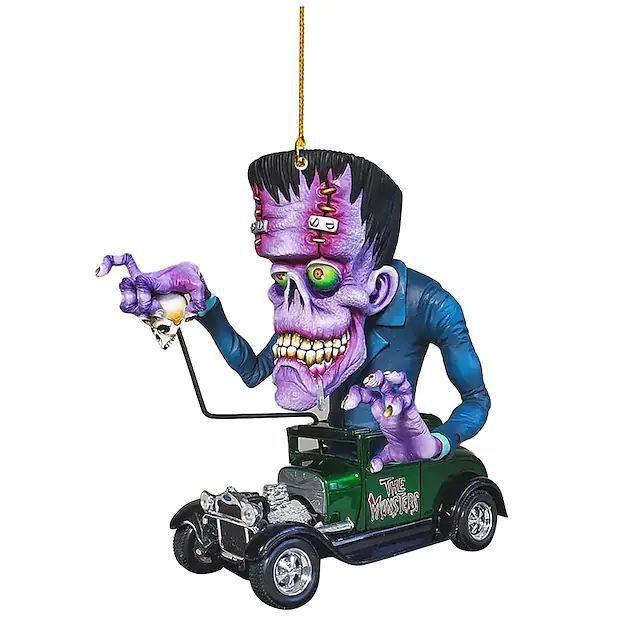 Unique Acrylic Big Mouth Monster Car Pendant Colorful Backpack Ornament For Halloween Christmas Celebration And Home Style