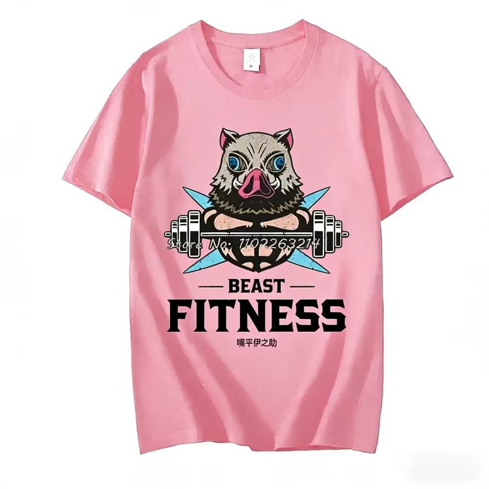 Demon Slayer Anime Tshirt Inosuke Hashibira Pure Cotton Tshirt with Anime Print for Summer 2026 Unisex new Short Sleeved Top