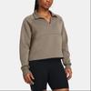 Under Armour UA Unstoppable Solid Color Short Pullover Long Sleeve Sweatshirt Women Sweatshirt Khaki 1382746-200