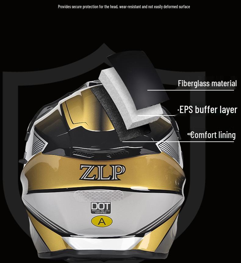 DOT Certified Unisex Class A Dual Visor Full Face Motorcycle Helmet for Touring and Off-Road Use