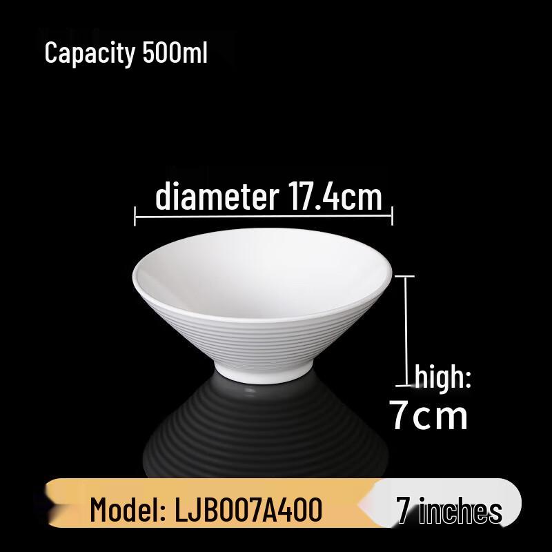 Large White Melamine Noodle Bowl Set (10-Pack)