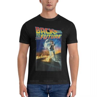 Herren T-Shirts Baumwolle T-Shirt Zurück zum Filmplakat Klassisches T-Shirt Sommer Oberteile Kleidung für Männer Süße Oberteile
