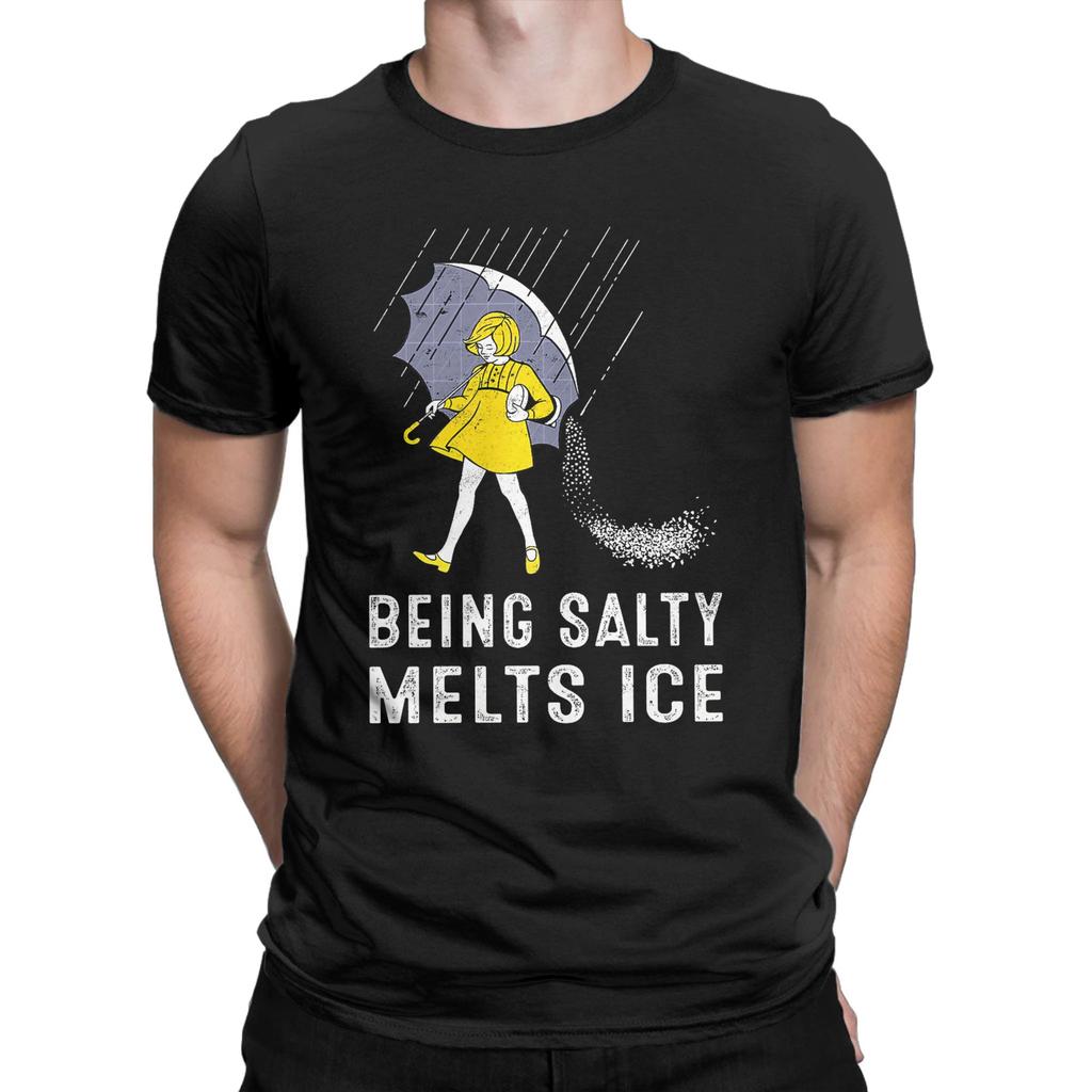 T Shirt Beach Vintage Being Salty Melts Ice Hippie T Shirts 100 Cotton Tee Shirt for Adult Y2K Retro Custom Short Sleeve Tees
