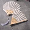 Flower Pattern Hand Fold Fan Multicolor Decorative Fan Lace Folding Fan  Performance Favors
