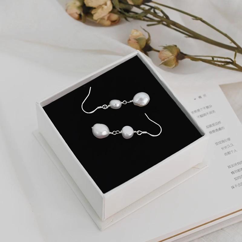 Cercei cu perle de apă dulce în stil baroc natural, argint 925, în stil retro, cercei pentru femei