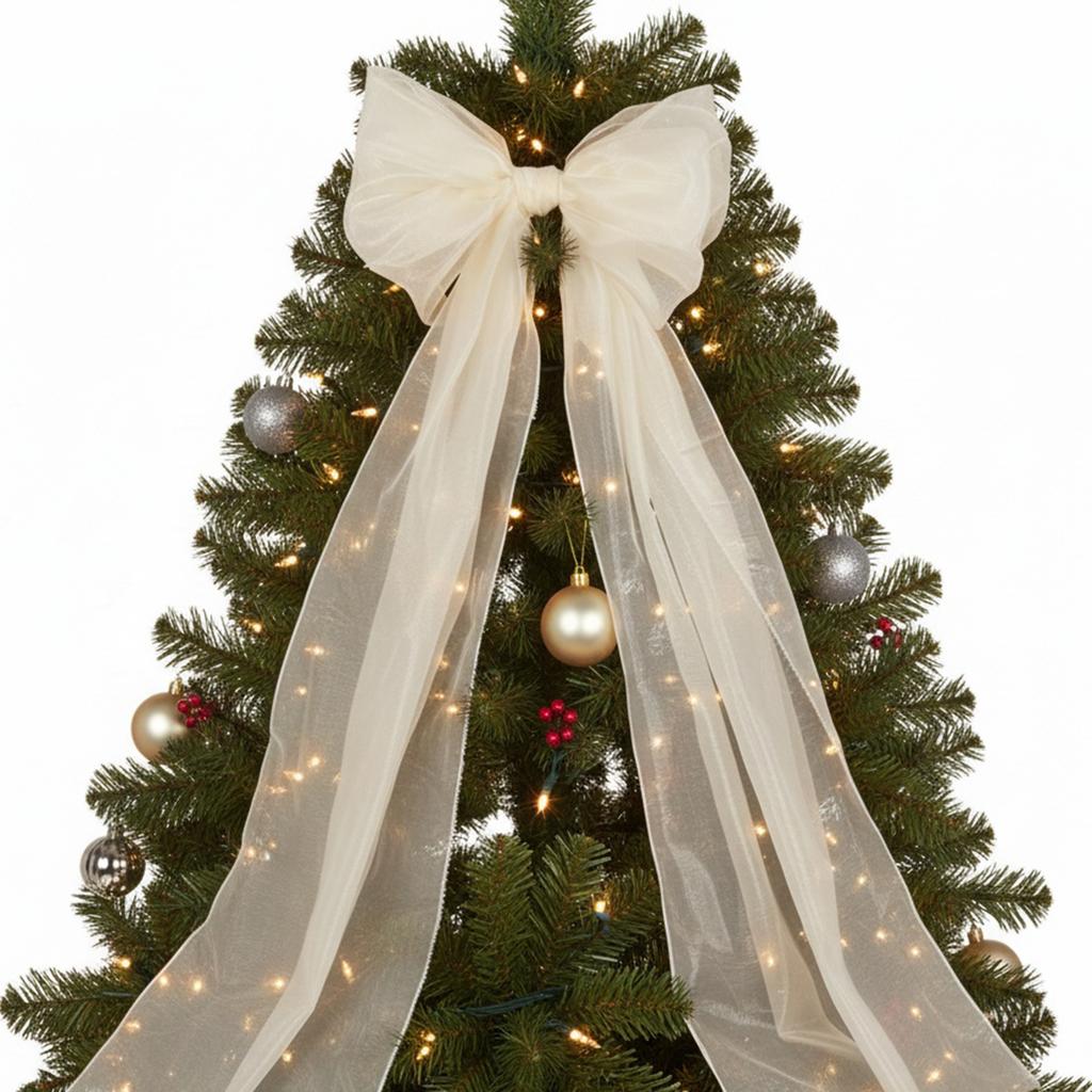 200x50cm Christmas Decorative Large Bow Giant Ribbon Xmas Tree Toppers Bowknot Pendant Ornaments for Holiday Wall Backdrop Decor