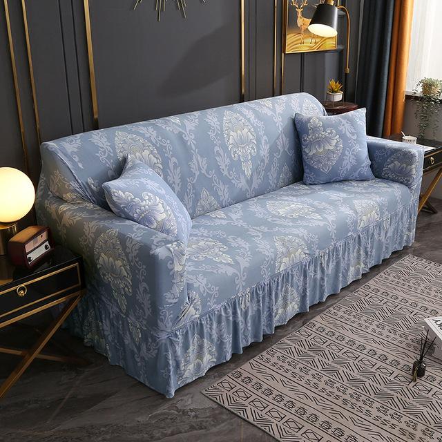 

Чехлы для диванов Seater, угловые L-образные эластичные чехлы для диванов с цветочным принтом и юбкой, чехол для дивана из спандекса, Funda De Sof 2PCS Pillowcases