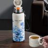 Stainless Steel Travel Mug with Filter Thermal Cup Sports Kettle Flower Pattern Thermos Bottle  Car