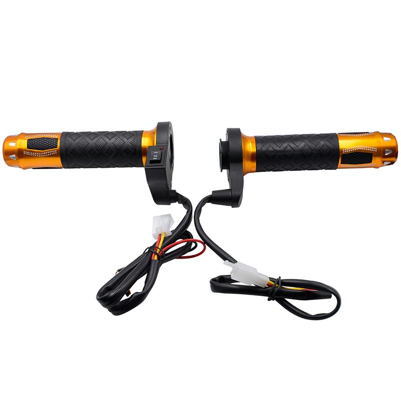 2pcs Motorcycle Electric Heated Grip Handlebar Aluminum Alloy Glod for 7/8” 22mm Handlebars Motorcycles ATV Scooters