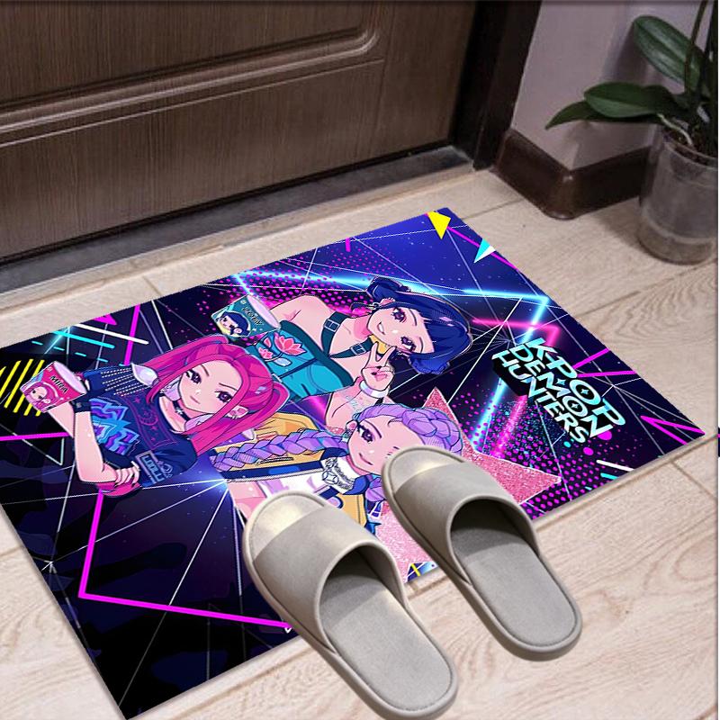 KPop Demon Hunters Pattern Rug, Indoor/Outdoor Mat, for Picnic, Gameroom, Bedroom, Office, Living Room, Home Decor Carpet, Birthday Gift