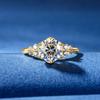 Anziw 8mm 2.0ct D Moissanite Ring for Women 18k Gold Plated 925 Sliver Engagement Wedding Rings Finger Promise Jewelry 2025 New
