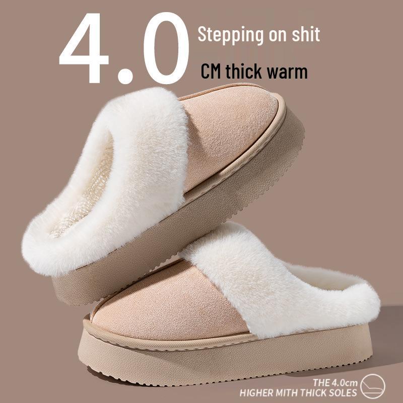 Papuci de Bumbac Calzi Antiderapanți pentru Femei și Bărbați, Colecția Toamnă/Iarnă 2025, Talpă Groasă Plus Catifea, Rezistenți la Mirosuri, pentru Interior/Exterior.