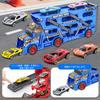 Toy Construction Vehicle 1 Transport 6 Mini Transforming Foldable Container DIY Stickers Educational Toy for Christmas Gift Set, Vehicle, Cars,