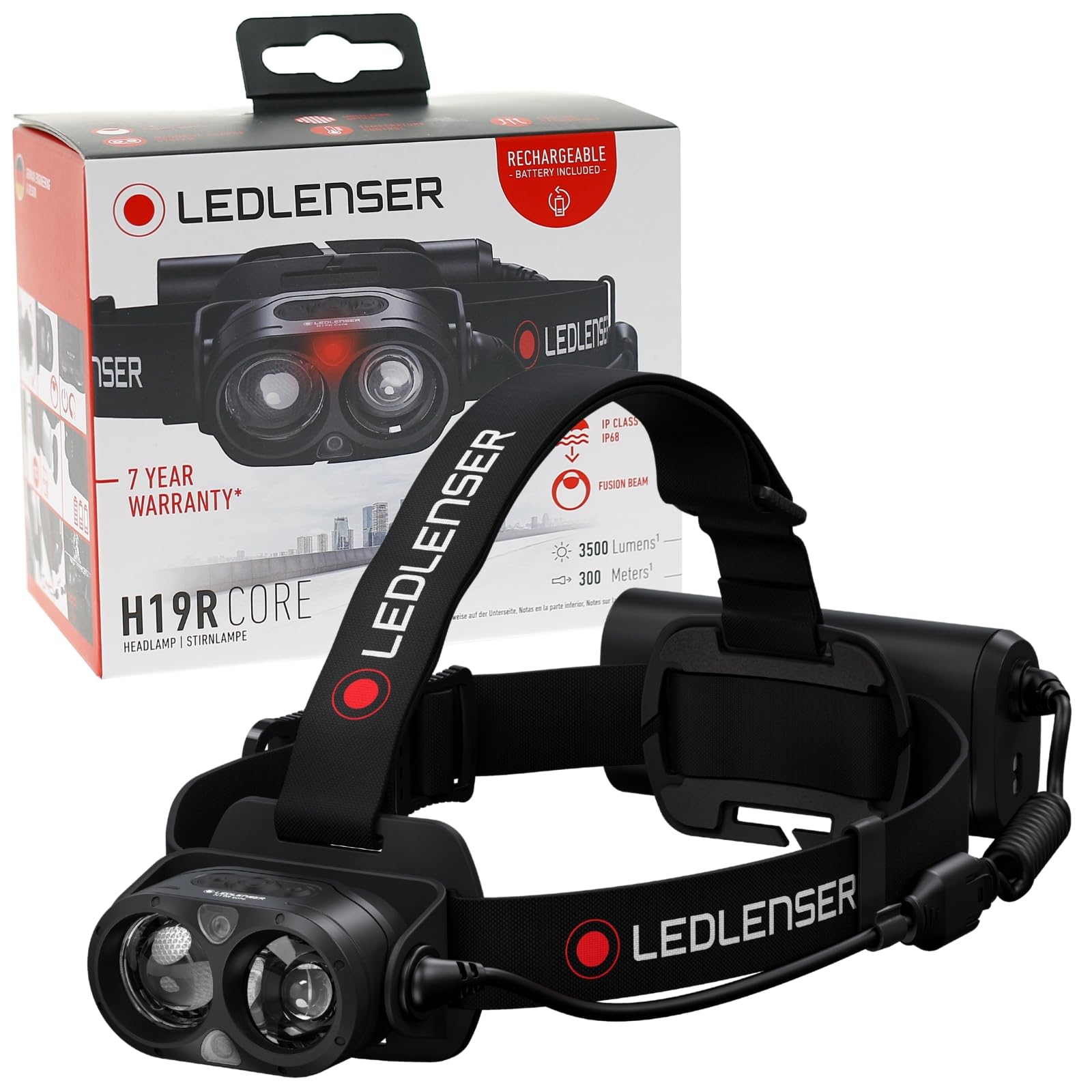 

Ledlenser H19R Core водонепроницаемый светодиодный налобный фонарь с зарядкой через USB японский маленький [оригинальный продукт], черный,