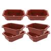 6Pcs Decorative Plastic Flower Pots Bonsai Planters with Drainage Holes for Indoor Garden Office Windowsill Planter Bowl Style