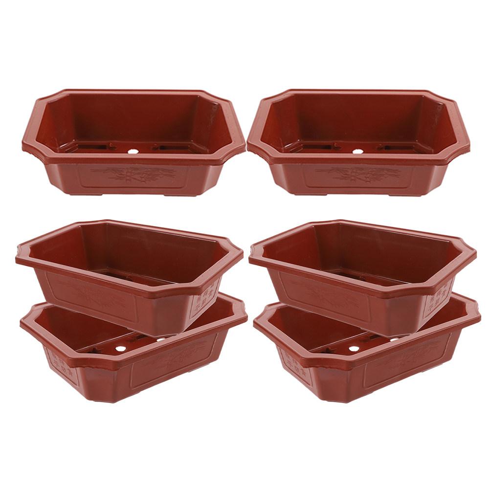 6Pcs Decorative Plastic Flower Pots Bonsai Planters with Drainage Holes for Indoor Garden Office Windowsill Planter Bowl Style