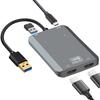 MST USB 3.0 To Dual HDMI Display Adapter, USB HDMI Converter Adapter, Extends 1920*1080P 60Hz Dual HD Screen Output, Supports Extend/Mirror Mode, Incl