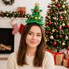 Star Christmas Tree Headband Plush Texture Holiday Headwear Cute Xmas Hair Hoop  Party Costume