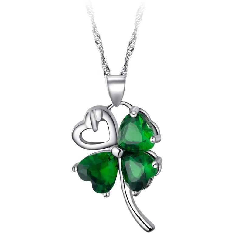 

Ювелирное ожерелье из стерлингового серебра 925 пробы, 100% Aaa, кристалл зеленого циркона Aaa, ожерелье с подвеской из стерлингового серебра 925 пробы, клевер N
