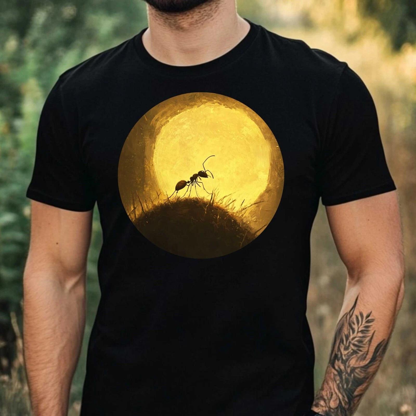 T-Shirt Herren Ameise im Mondlicht Motiv Baumwolle Größe XS bis 5XL S