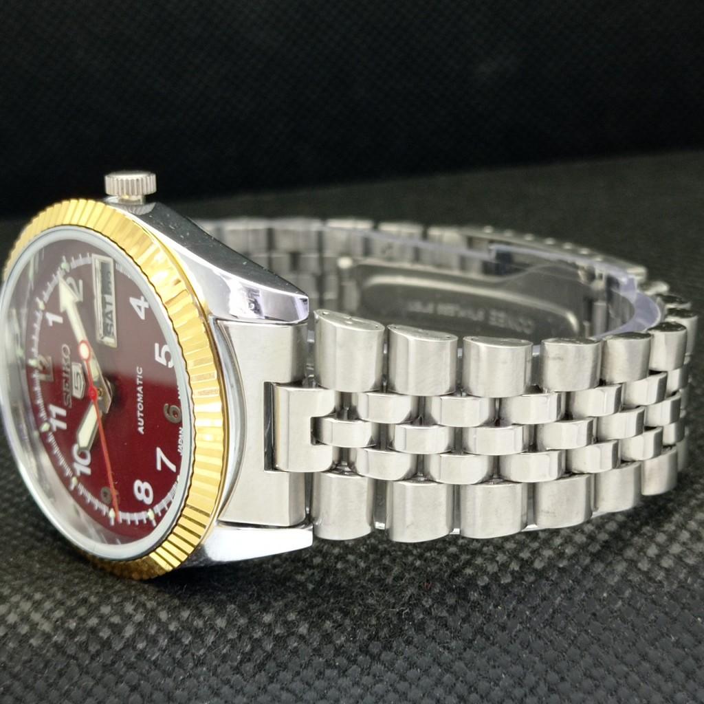 BRUKT SEIKO 5 AUTOMATISK JAPAN HERRE KLOKKE SJELDEN GYLDEN URVERK 575a-a304886-9 SKU575a-a304886