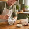 Wood Grain White Mortar and Pestle Set Lightweight Design Manual Pestle Set  Garlic Crushing