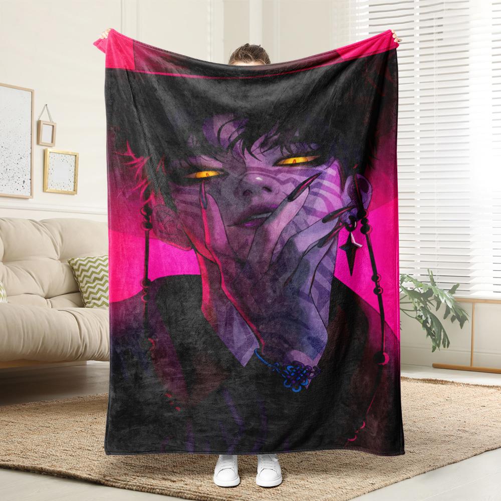 KPop Demon Hunters The Colorful Anime Girl Pattern On the Blanket Is Comfortable and Fashionable At Home