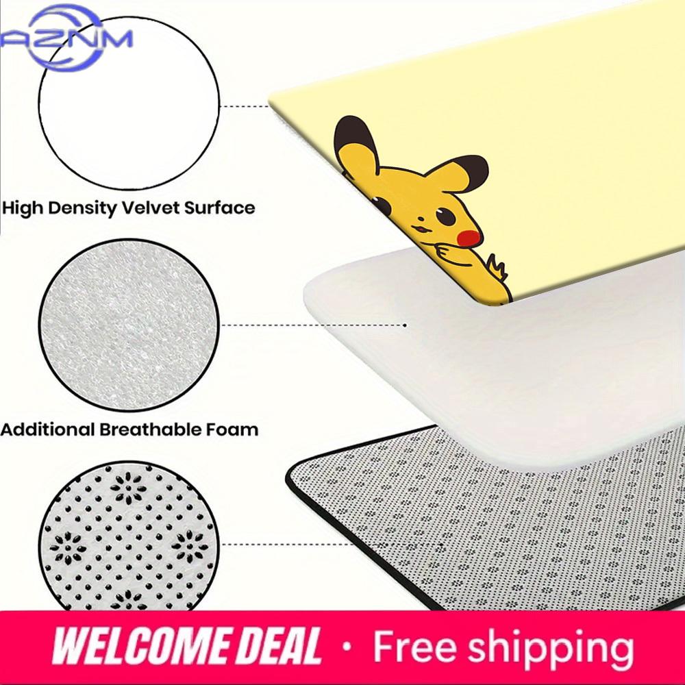 Cute Peeking Pikachu Cartoon Pokemon Soft Absorbent Non-slip Home Bathroom Entryway Floor Doormat Rug