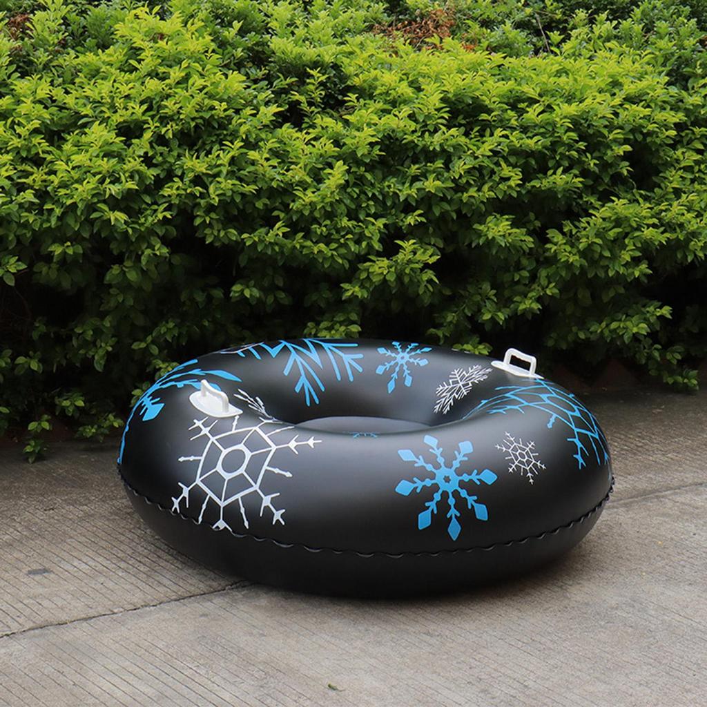 Schneeschlauch Verdicktes PVC Doppelgriff Donut 35.43 Zoll Robuster Aufblasbarer Schlitten Für Weihnachten Vereister Fluss See Skifahren Winterspiel