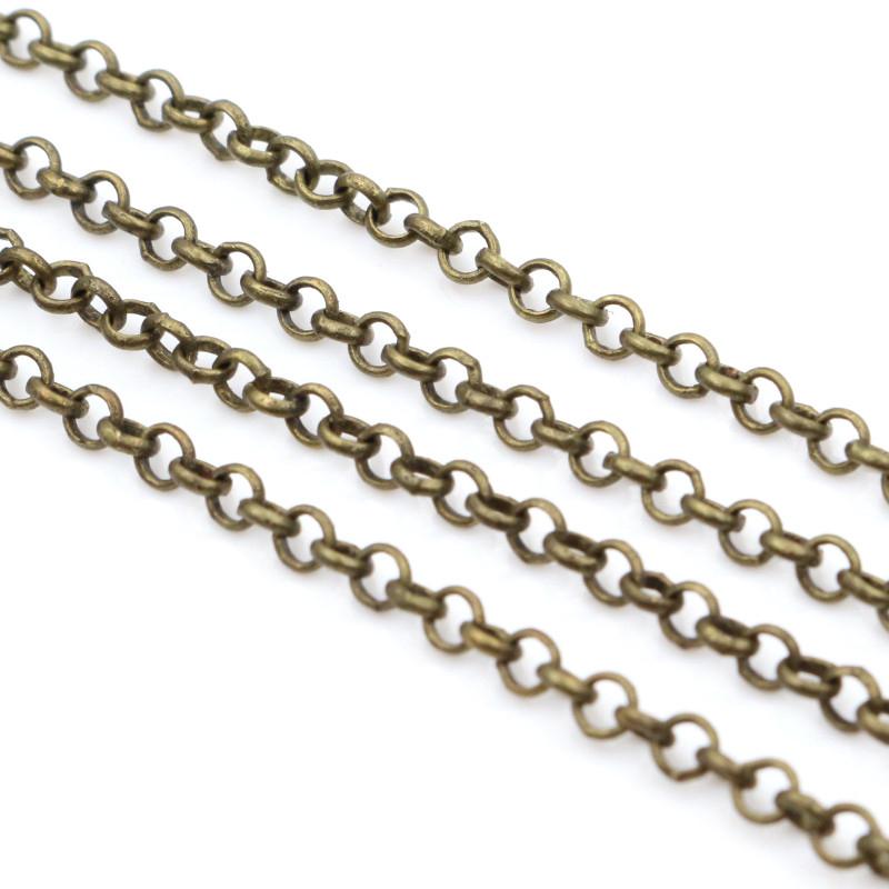5 Meters/lot 2.0mm 2.5mm 5 Colors Plated O-ring Unwelded Iron Cable Chains Necklace DIY Jewelry Making Findings Accessories