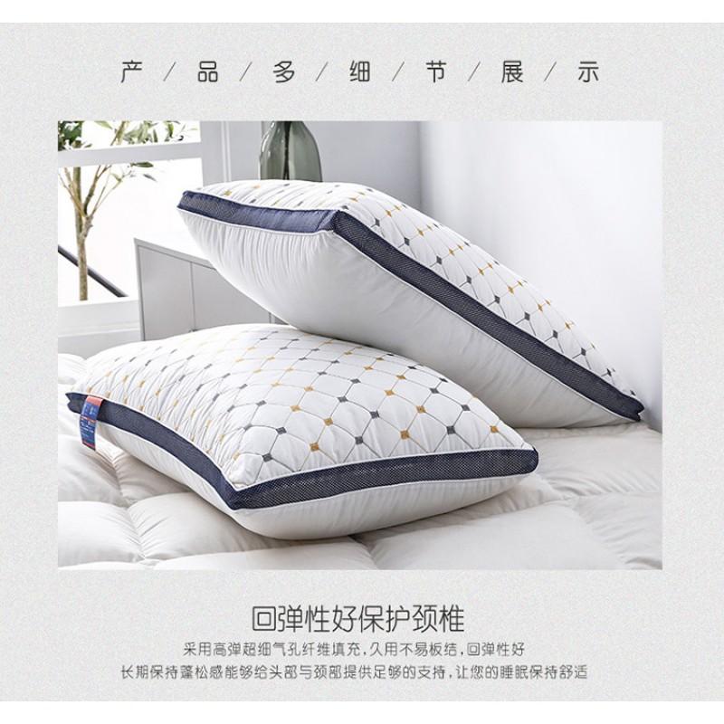 Memory Foam Alternative Pillow Neck Support Single Size 48x74cm Breathable Fiber Filling Hotel Dorm Home Use