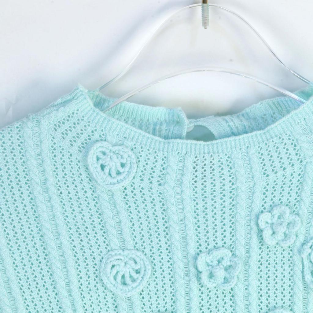 Spring/Summer Camellia Knitted Women's Set: Fairy Dress Cardigan, Vest & Skirt