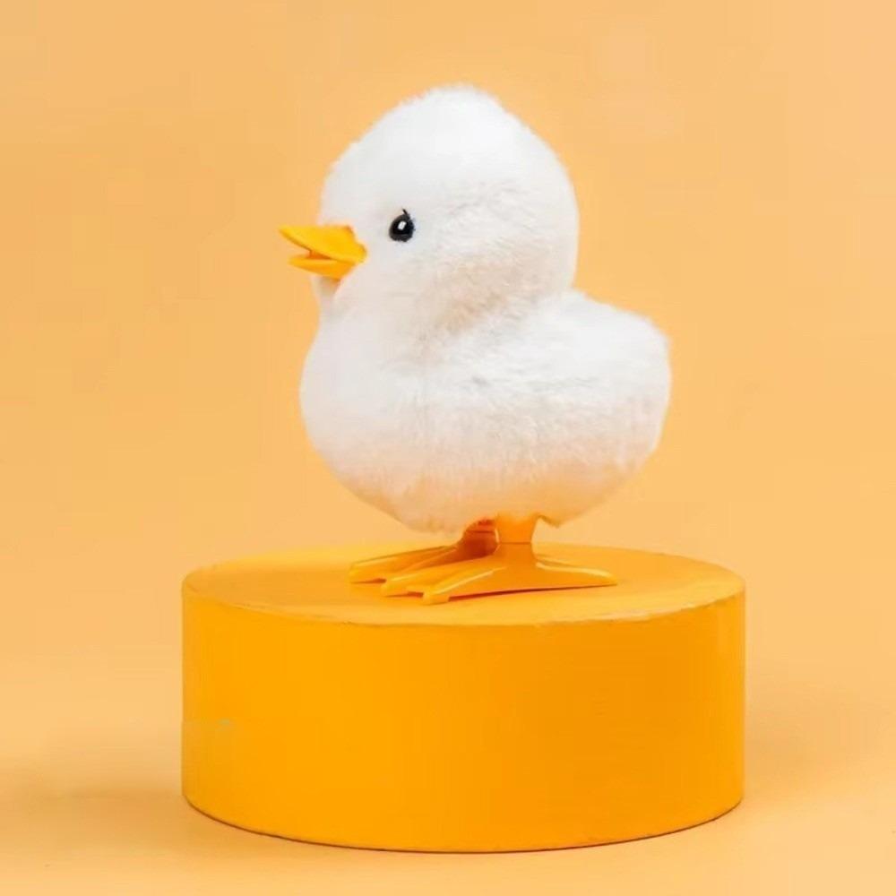 Jumping Chicken Duck Yellow Jumping Chicken Clockwork Toy Plush Cartoon Interactive Toy Simulation Walking Hopping Kids Toy