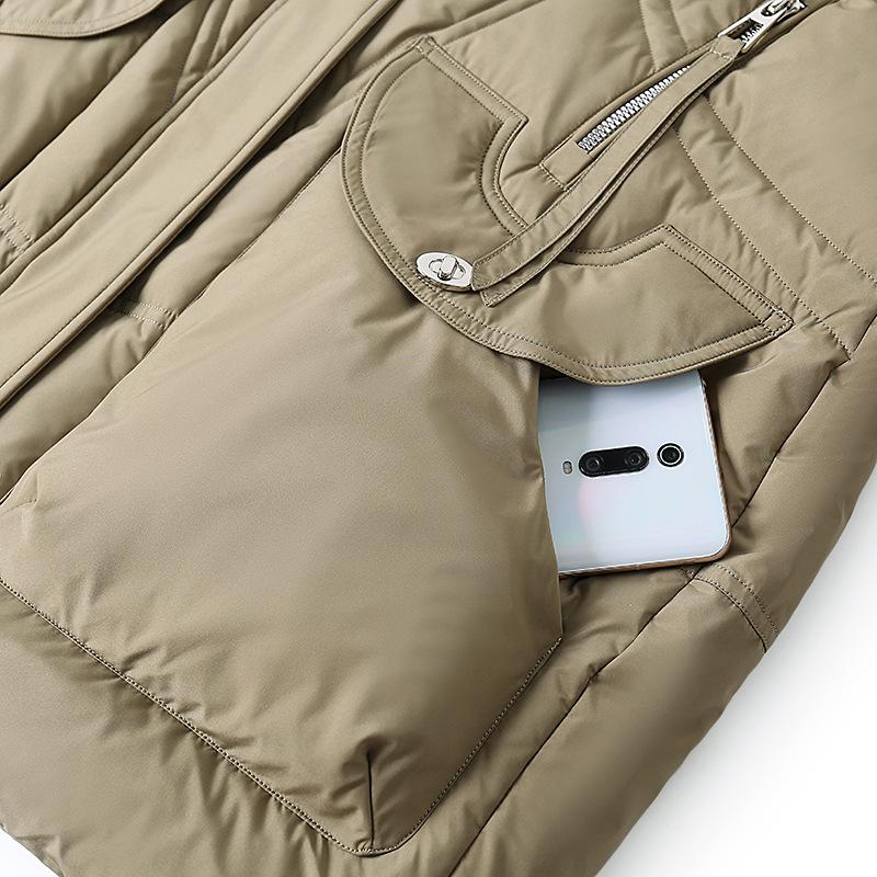 Down Jacket for Women Medium To Long Length Winter Thick and Warm Hooded Jacket for Middle-aged and Elderly Women
