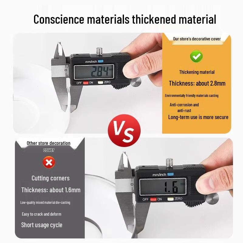 Bathroom Drain Pipe Cover: Raised Decorative Seal Plate for Beautification