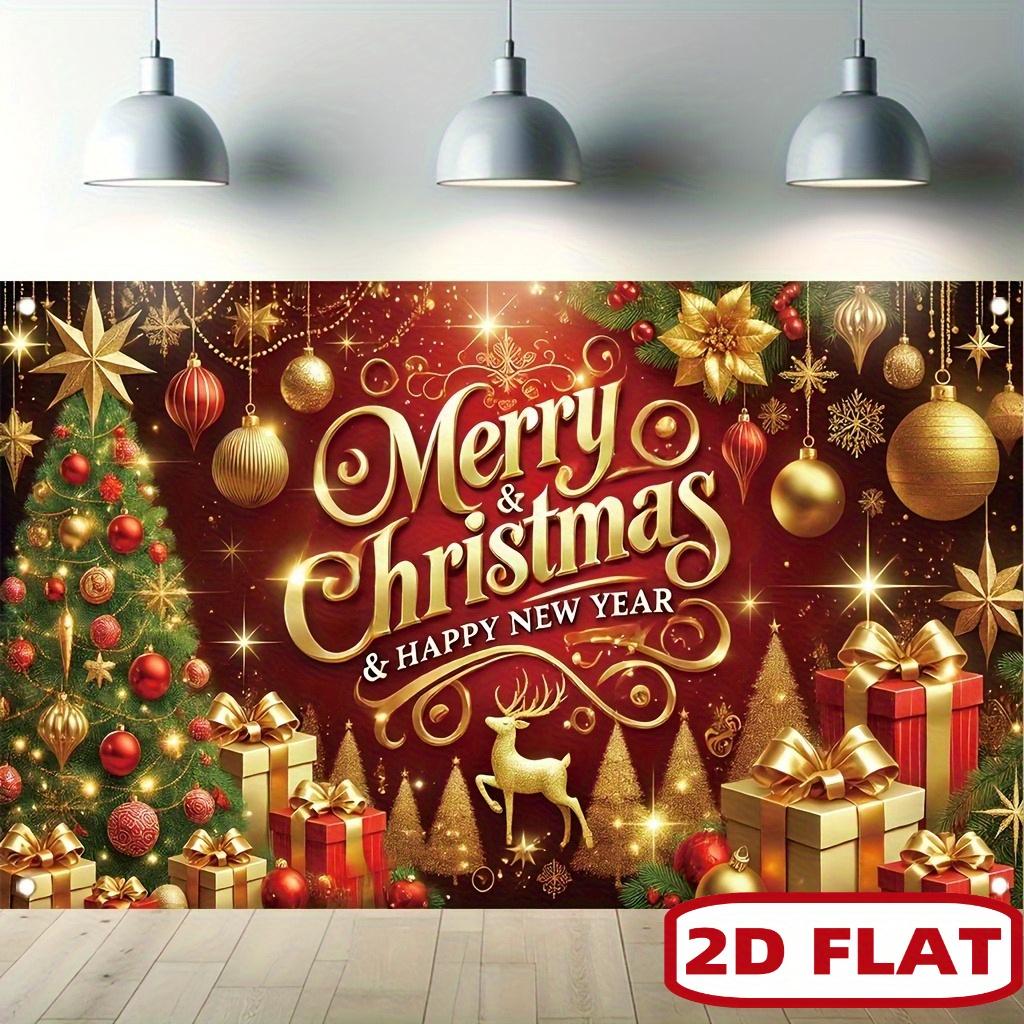 2D flat banner 1 festive polymer Christmas and New Year banner Christmas decoration banner 2D flat 100x150cm