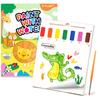YPLUS Watercolor Coloring Book for Watercolor Paper for Kids Ages 3 and Reusable Coloring Book with Animal Art Craft Gift Toddlers, Up, Brushes,