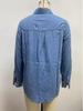 Women's Long-Sleeve Denim Shirt - Casual European & American Style, Autumn, Lapel, Single-Breasted