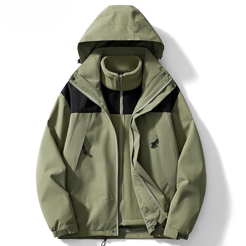

New Style Three-in-one Jacket for Men and Women, Detachable Autumn and Winter Outdoor Mountaineering Clothing, Windproof Jacket 3XL