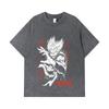 275 GSM Washed T-shirts 100% Cotton One Punch Man V4 Garou Print Unisex Heavy Cotton T Shirt